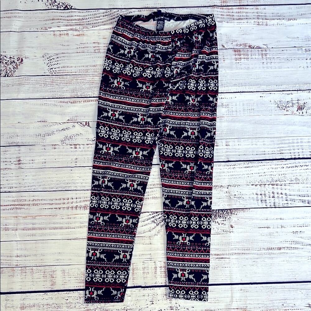 Derek Heart Women’s Festive Patterned Leggings size Large